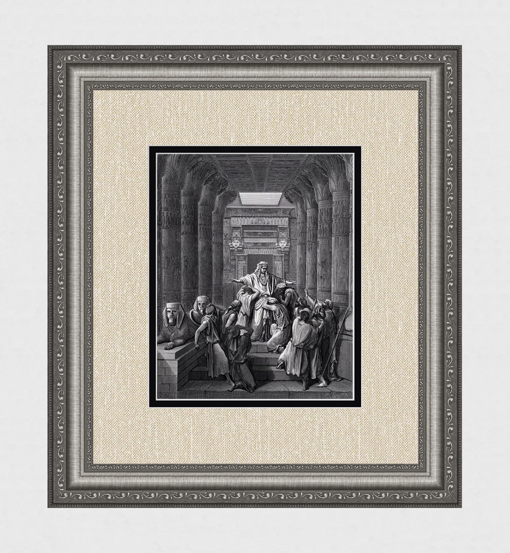 1800s GUSTAVE DORE Biblical Woodcut Joseph Reveals His Identity FRAMED Signed (1 of 3)