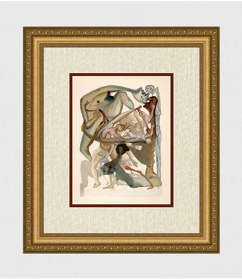 1960 Salvador Dali Surreal Authentic Woodcut (1 of 3)