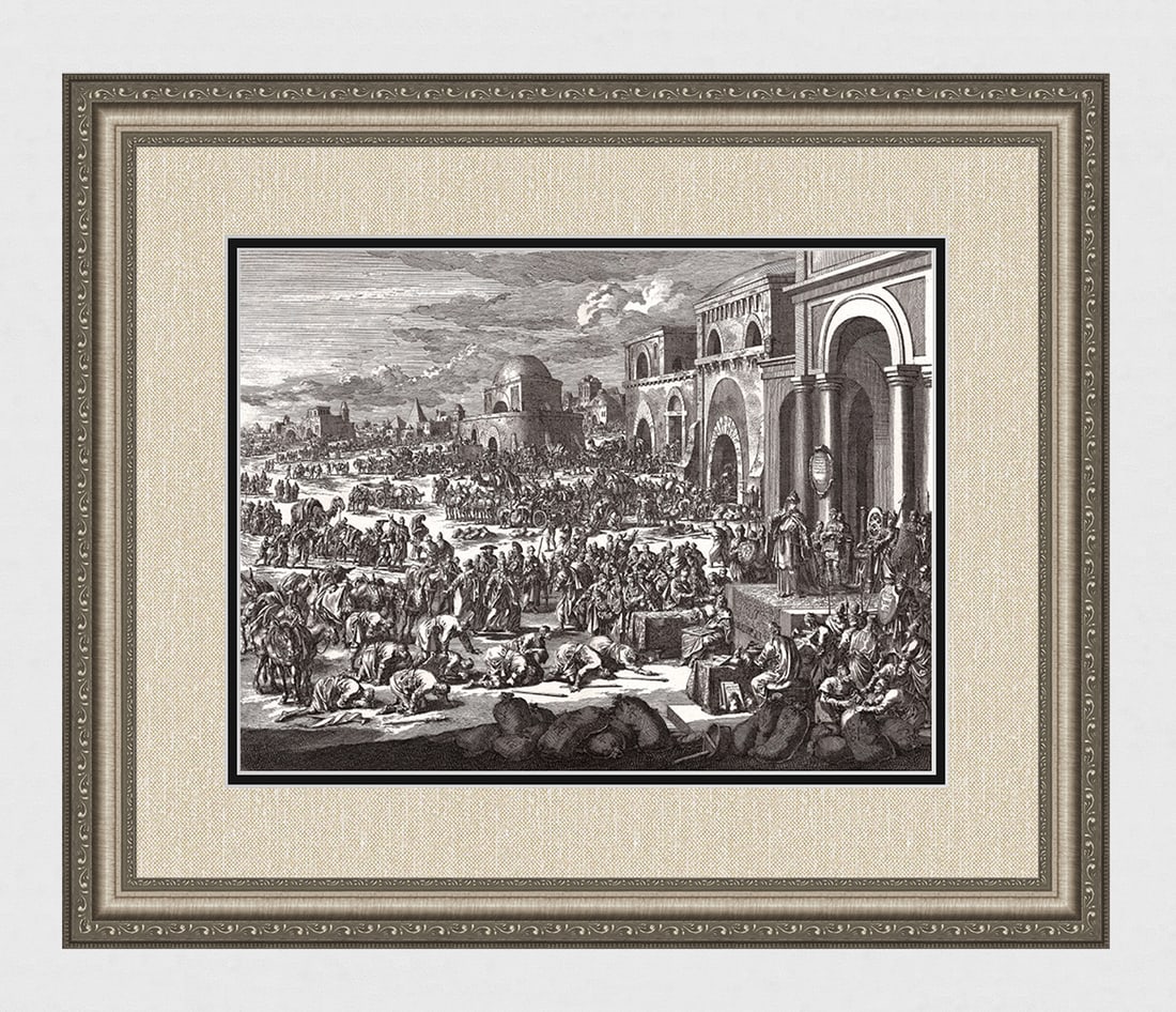 1747 Monumental Engraving Jan Luyken Manna Framed (1 of 5)