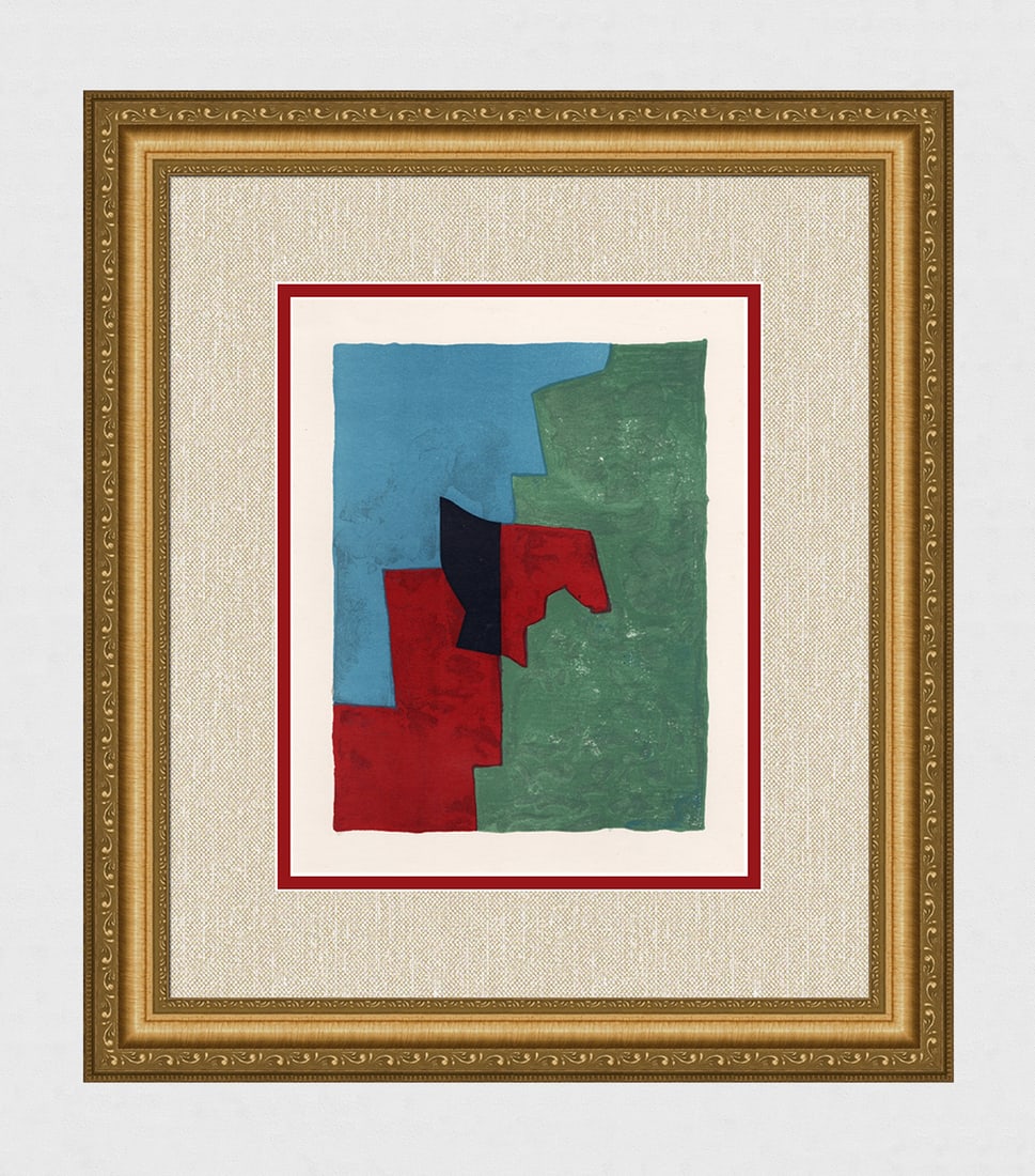 Original 1961 POLIAKOFF Color Lithograph "Composition" Framed (1 of 3)