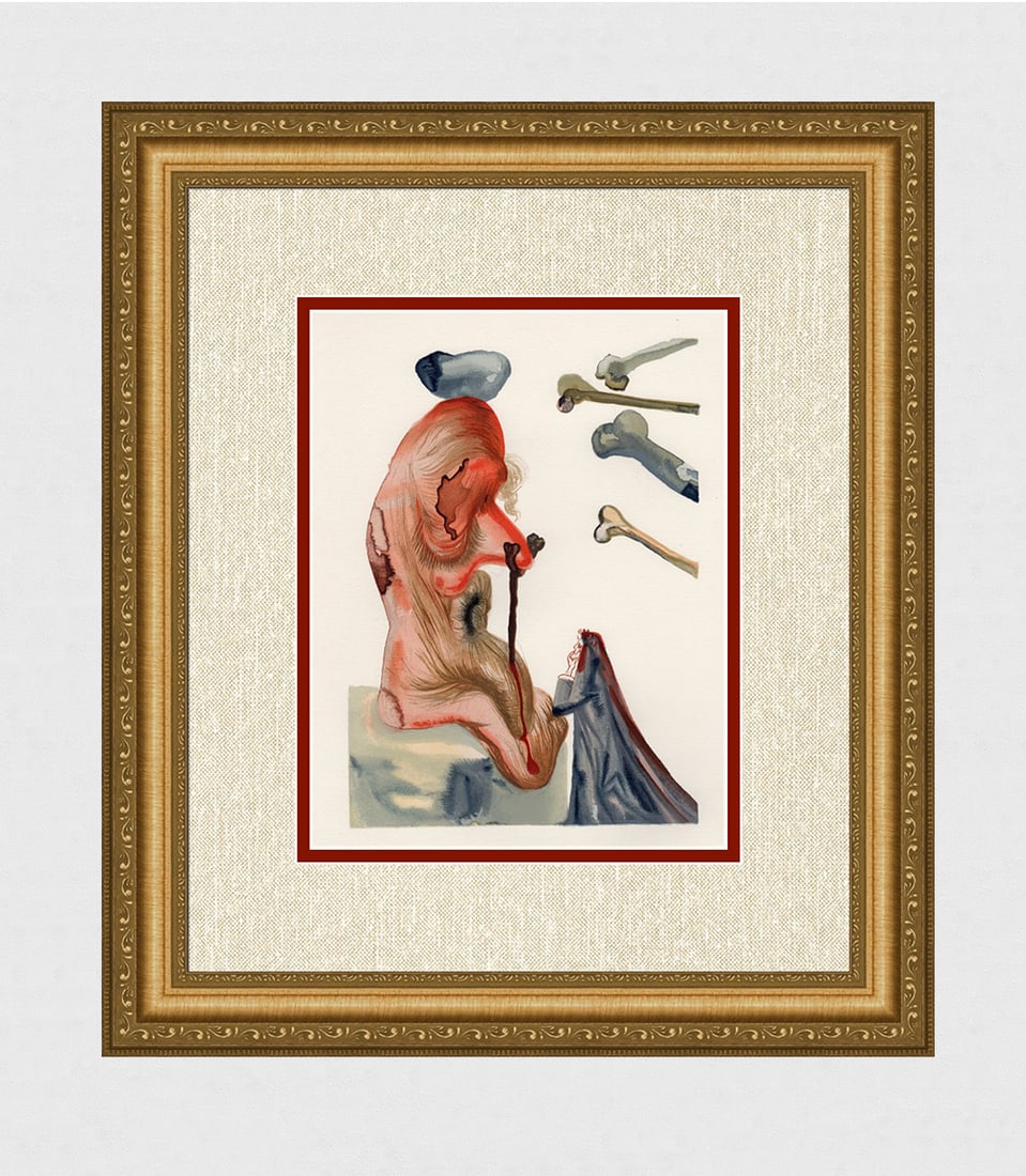 1960 Salvador Dali Divine Comedy Framed Authentic Woodcut (1 of 3)