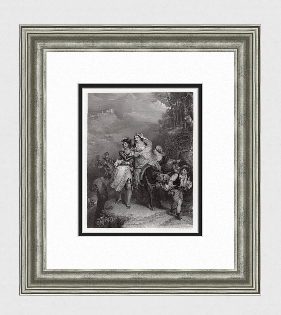 1853 Sir Charles Lock Eastlake PRA The Carrara Family engraving signed (1 of 4)