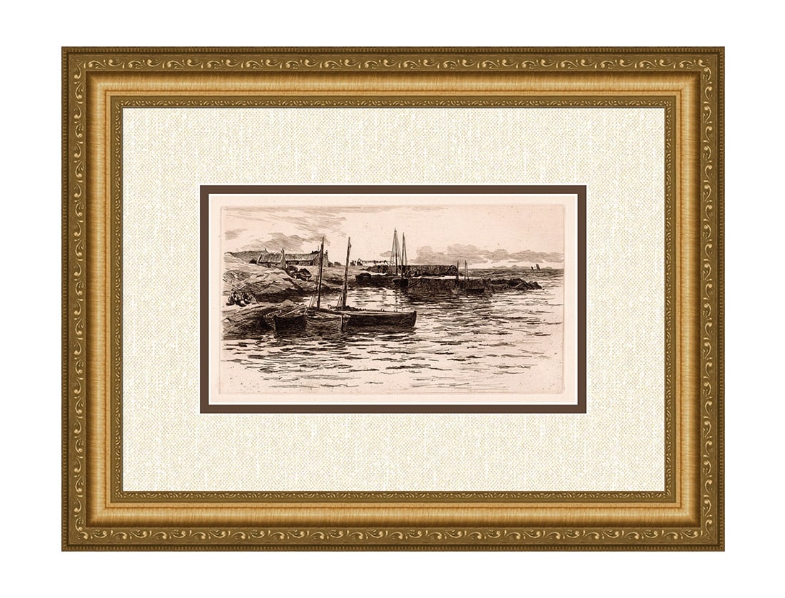 Colin Hunter A Banffshire Harbour 1887 etching (1 of 3)