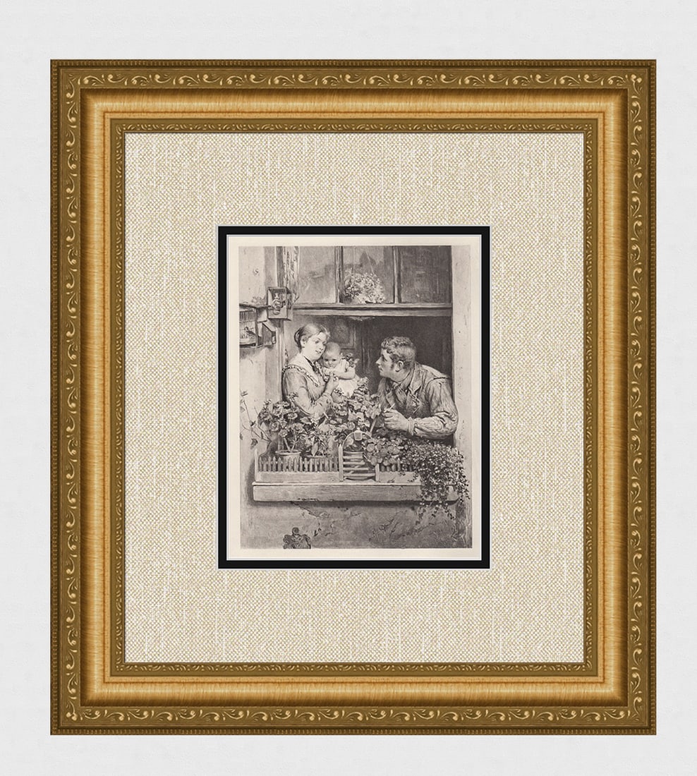 Arthur Stocks A Window Garden 1884 print (1 of 2)