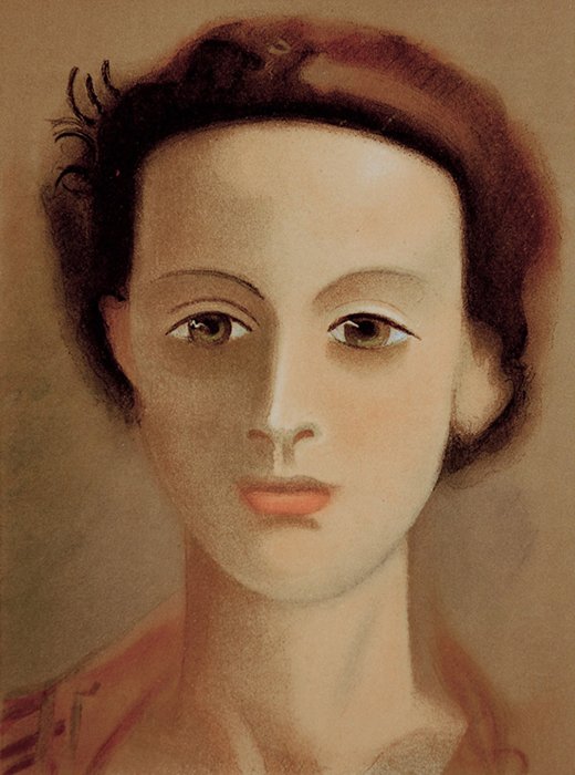 Andre Derain Lithograph "Young Woman": Derain, Andre. "Portrati of a Young Woman" Color lithograph printed by Mourlot, 1939. 10 1/4 x 14 inches. Comes with a Certificate of Authenticity.