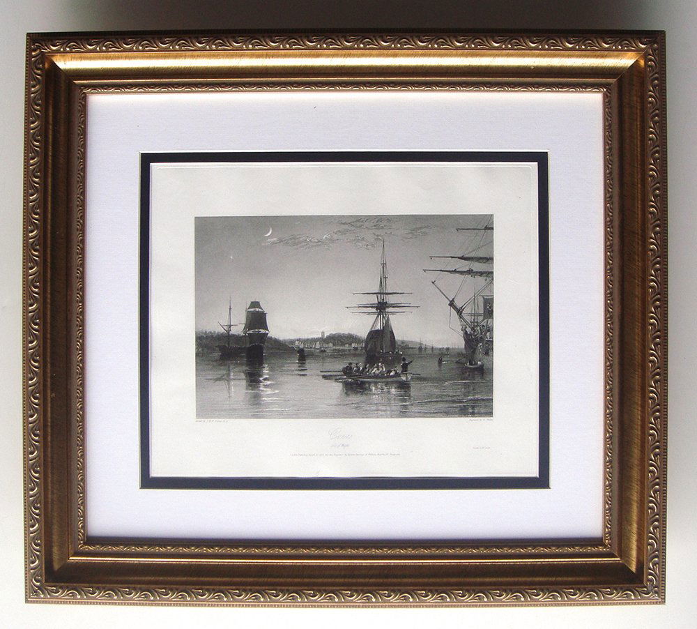 William Turner Cowes, Isle of Wight: Turner, Joseph Mallord William. "Cowes, Isle of Wight" engraving on wove paper after the original by a master engraver. This impression is well more than 170 years old. Published 1832 for the propriet