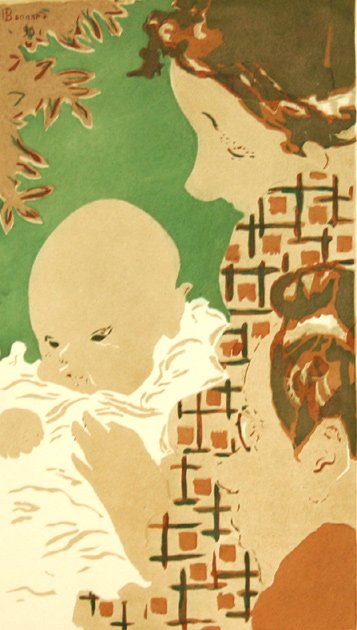 Pierre Bonnard 1923 mother and Child Lithograph: Bonnard, Pierre. "Mother and Child" Lithograph published 1923. Framed 21 x 24 inches. Comes with a Certificate of Authenticity.