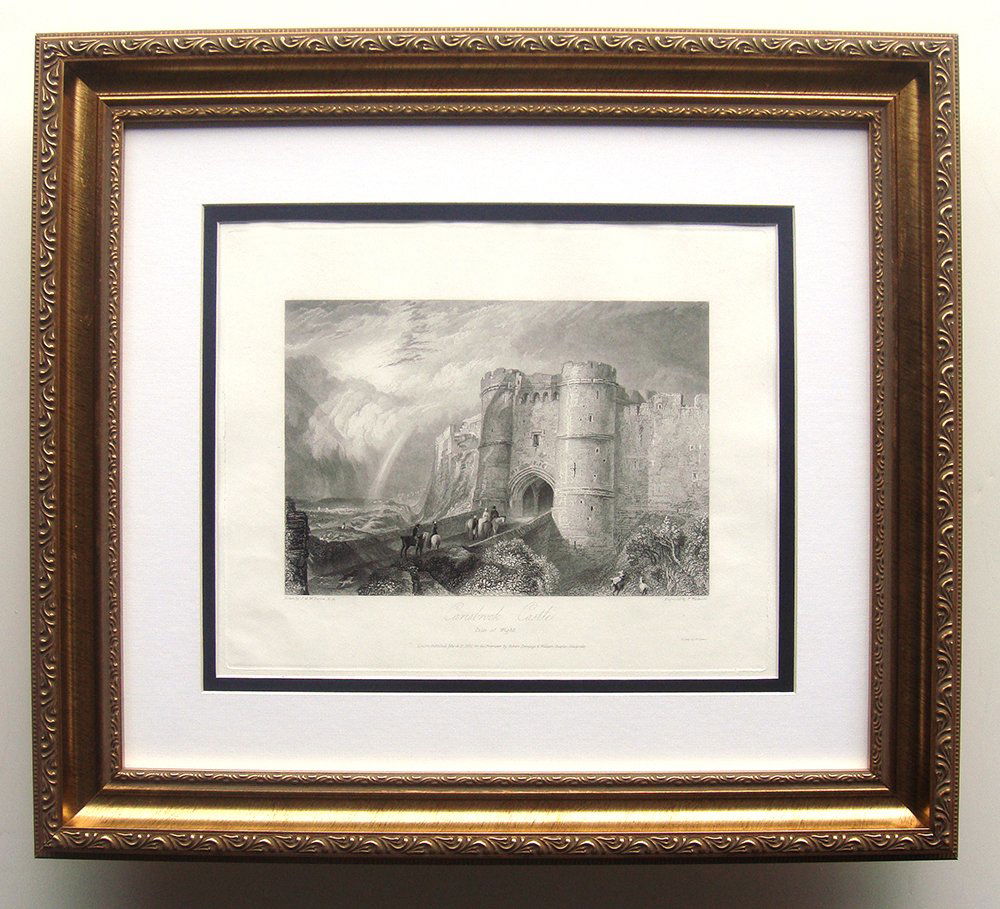 William Turner Cavisbrook Castle: Turner, Joseph Mallord William. "Cavisbrook Castle,Isle of Wight" engraving on wove paper after the original by a master engraver. This impression is well more than 170 years old. Published 1832 for t