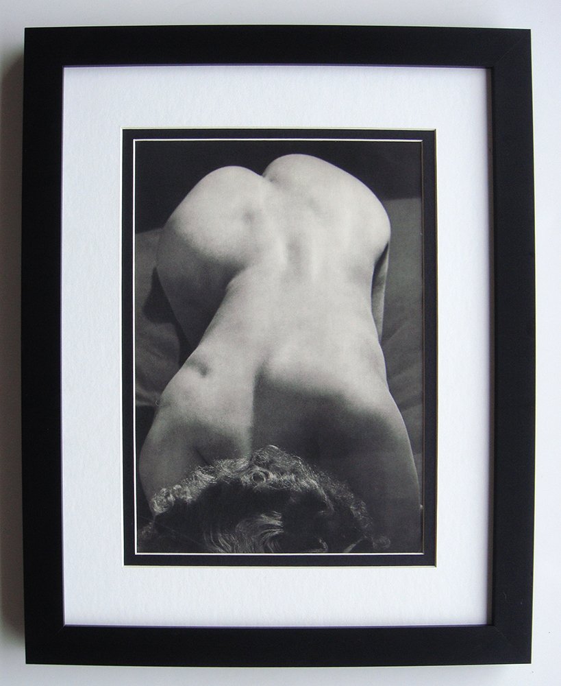 Brassai Nude photogravure framed: Brassai (1899-1984) "Nude." Photogravure, c. 1950. Double matted and framed in contemporary black frame. Framed dimensions 16 x 20 inches. Comes with a Certificate of Authenticity.