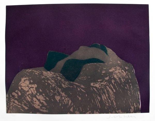 Fritz Scholder Lovers Etching SIGNED: Fritz Scholder. Lovers. Limited edition hand signed and numbered etching from edition of 120. Dimensions: 29 7/8 x 22 inches. Published by Poligrafa. 1982. Comes with a certificate of authenticity.