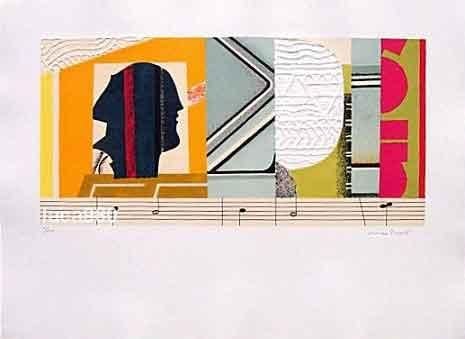 Max Papart Hand Signed Lithograph: Papart, Max "Musical Profile," Color lithograph with embossing. Signed and numbered by artist. Dimensions: 18 x 24 inches. Accompanied by a certificate of authenticity.