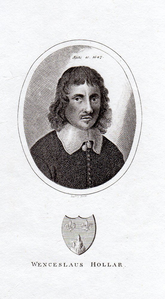 Hollar Self Portrait Original engraving: Hollar, Wenceslaus (1607-1677) "Self portrait" Engraving on wove paper from the original copper plate. Plate size c. 3 5/8 x 6 1/4 inches. Accompanied by a certificate of authenticity.