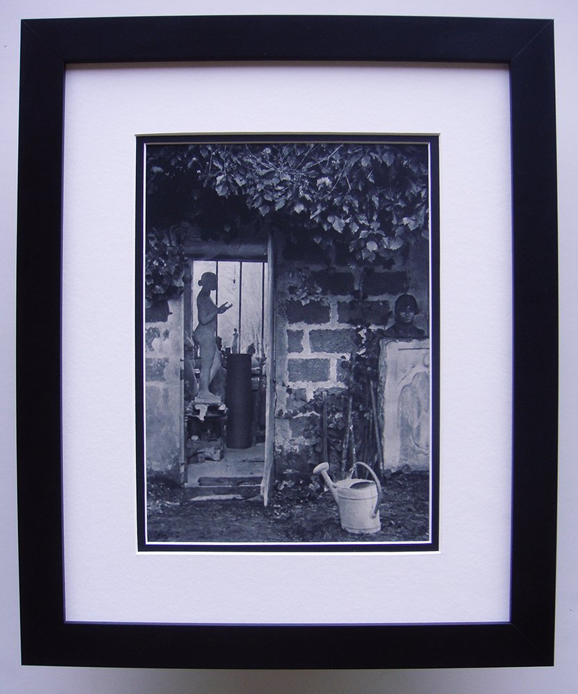 Brassai Aristide Maillol's Studio photogravure: Brassai (1899-1984) "Aristide Maillol's studio" Photogravure, 1937-1940. Double matted and framed in contemporary black frame. Framed dimensions 17 x 21 inches. Comes with a Certificate of Authenticit