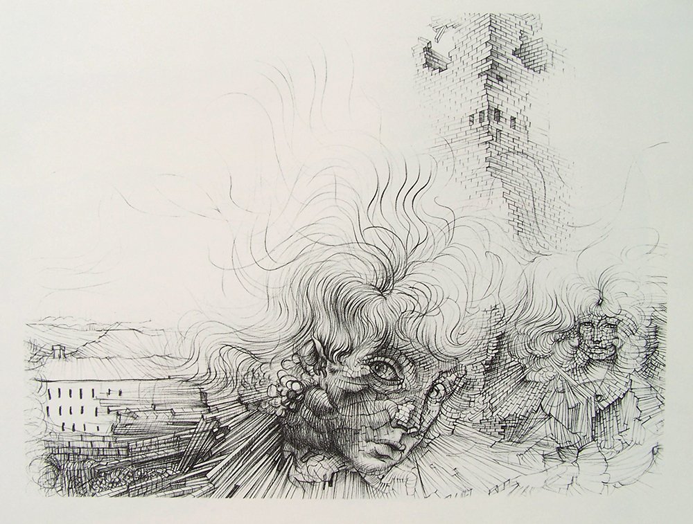 Hans Bellmer Les Milles en Feu Lithograph: Bellmer, Hans "Les Milles en Feu" Lithograph 1970 19 1/2 x 25 1/2