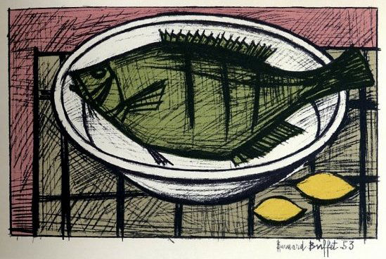 Bernard Buffet Color Lithograph framed: Buffet, Bernard color lithograph after the original, 1967. Lithography executed by legendary atelier Mourlot. Professionally matted and framed. Framed dimenions c. 18 x 22 inches.