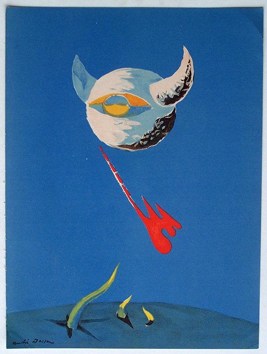 Andre Masson 1938 lithograph The Moon: Masson, Andre. Moon, Color lithograph printed by Mourlot, Signed in the Plate, 1938. 10 1/4 x 14 inches. Comes with a Certificate of Authenticity.