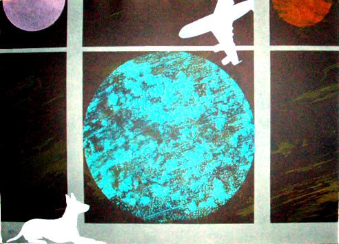 Billy Al Bengston Signed Original Abstract: Bengston, Billy Al "BAB2" Limited edition hand signed Lithograph. 1988. Numbered from 50. Sheet size: 30 x 22 inches. Comes with a Certificate of Authenticity.