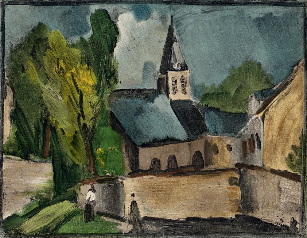 Maurice de Vlaminck Lithograph Framed: Vlaminck, Maurice de. Color lithograph. This lithograph was pulled in Paris in 1958 by the legendary Mourlot Atelier, and published by Andre Sauret. A nice impression, as can be expected by Mourlot. D