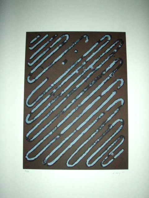 Ed Moses Cargot Trac Lithograph: Moses, Ed "Cargot Trac" Limited edition hand signed Lithograph. Numbered from 75. 30" x 22.5" Comes with a certificate of authenticity.