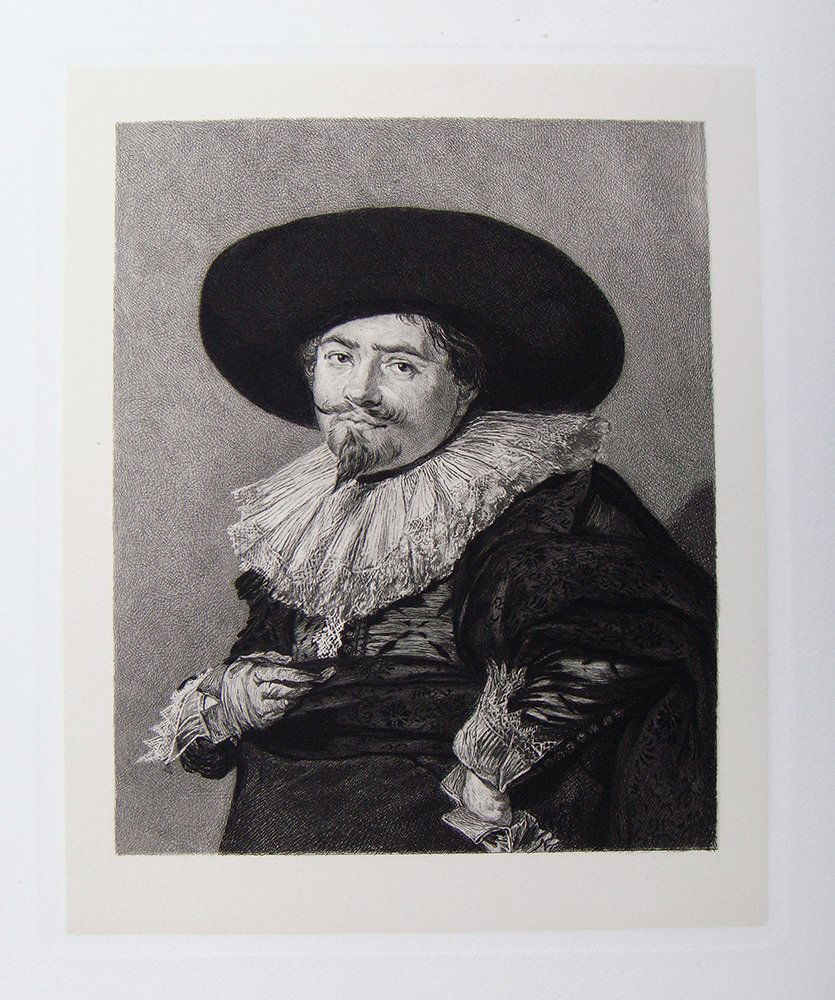 Frans Hals Nobleman Antique etching: Antique Etching on heavy wove paper after Frans Hals by master etcher W. Hecht in the 1800's. "Portrait of a Nobleman" This impression is well more than 120 years old. This is not a modern reprint but