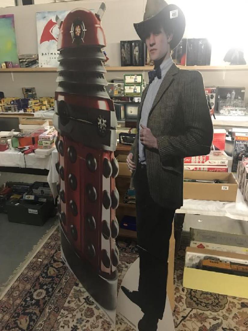 A Dalek standee & a Matt Smith standee.: A Dalek standee & a Matt Smith standee.
