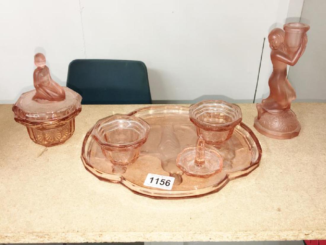 An early 20th century glass dressing table set. (1 of 1)