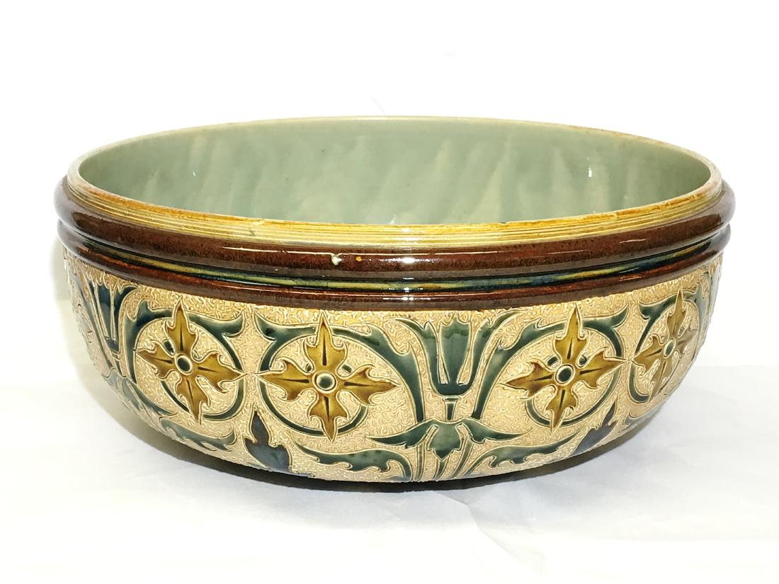A large Doulton Lambeth 1883 bowl with artists marks of