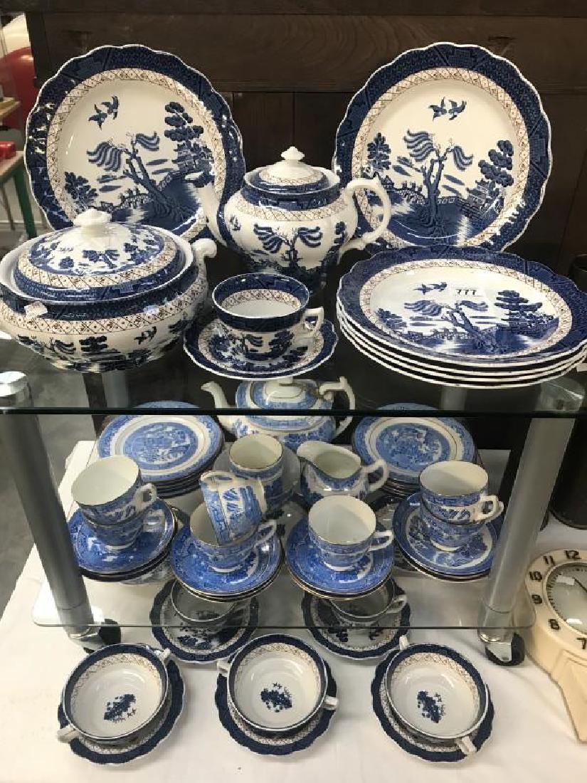 2 part blue & white tea sets including Booths Real Old: 2 part blue & white tea sets including Booths Real Old Willow