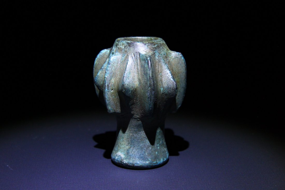 Pre Columbian Inca Mace Head group of 3: Inca Empire. Three star-shaped, copper alloy mace heads. Length: 7.5 cm or 3". Combined weight: 760 grams. Property of a European gentleman, adquired in the Paris art market before 1970.