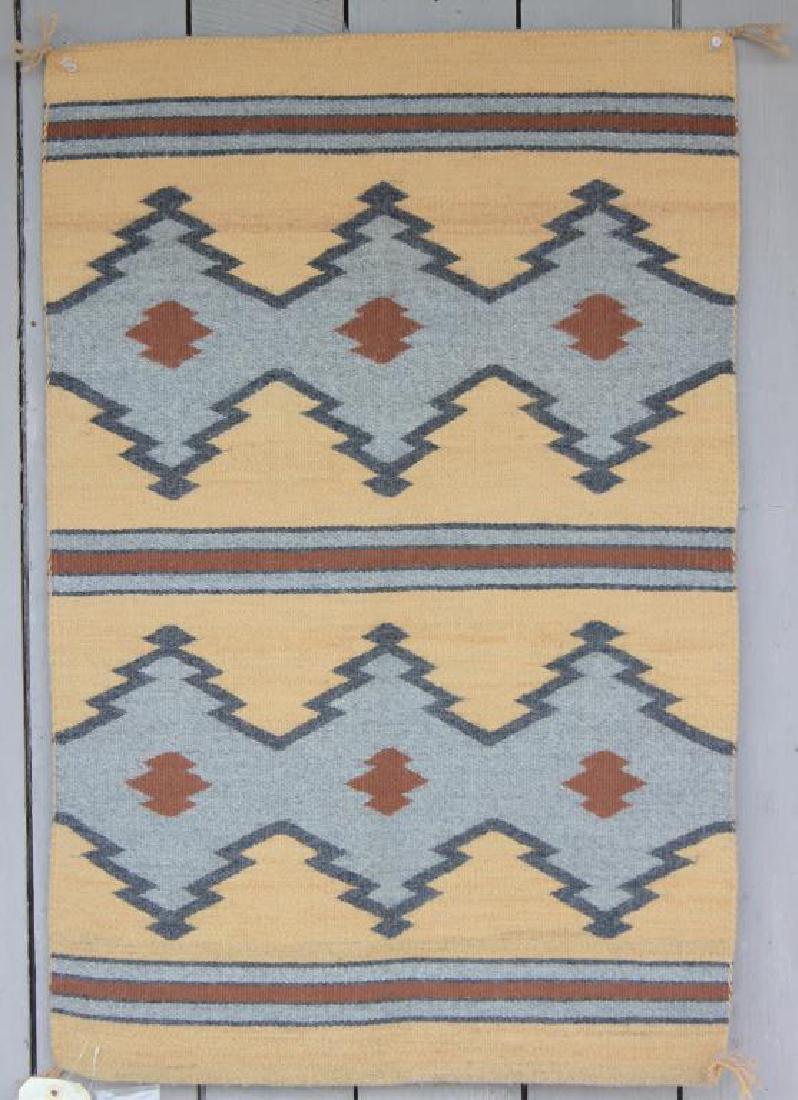 NAVAJO WEAVING BY MAE MORGAN, CRYSTAL,: 23" X 33" WITH MORGAN FAMILY PHOTO