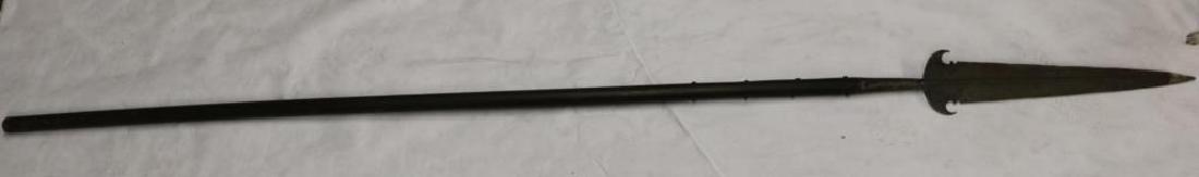17TH C. GERMAN PIKE W/ WOODEN SHAFT, OVERALL 95: 1/2" L, IRON WORK 39 1/2" L
