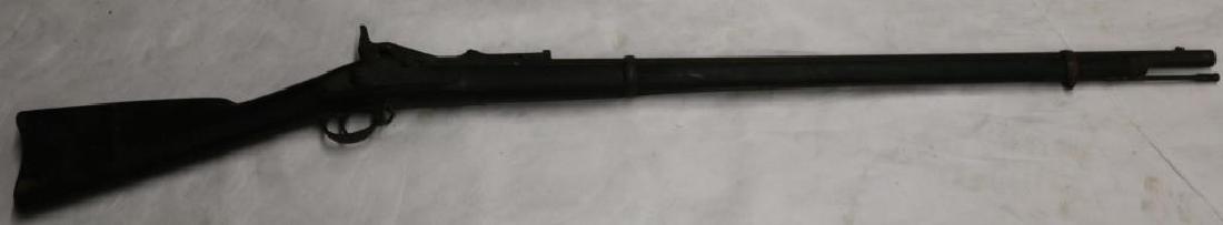 1863 SPRINGFIELD MUSKET CONVERTED TO TRAP DOOR,: MOST LIKELY ALLEN CONVERSION, 51 3/4" L, OVERALL GOOD CONDITION
