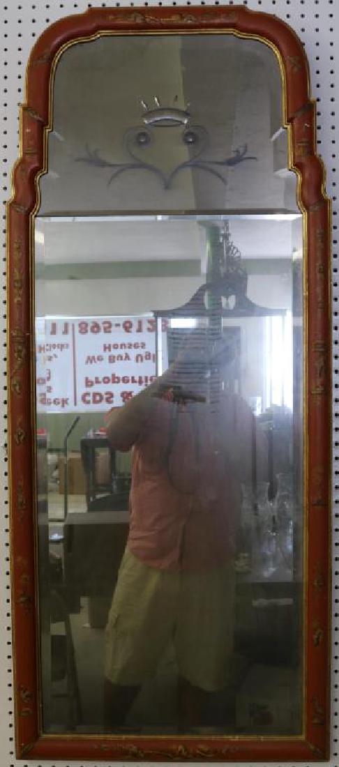 CUSTOM QUEEN ANNE STYLE MIRROR W/ ETCHED GLASS (1 of 2)