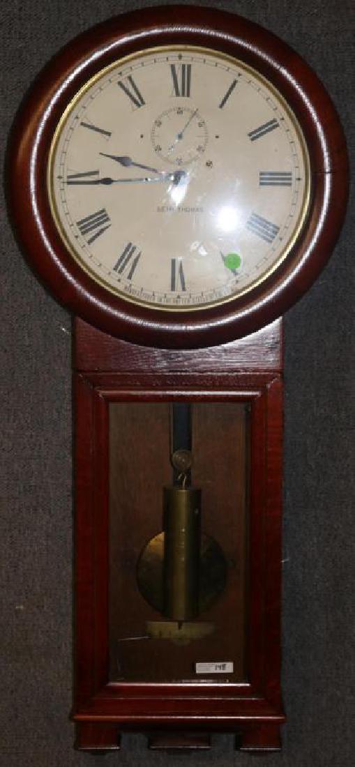 SETH THOMAS QUEEN ANNE #2 OAK CASE WEIGHT DRIVEN (1 of 2)