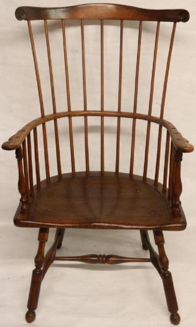 18TH C. PENNSYLVANIA FAN BACK WINDSOR ARM CHAIR, (1 of 12)