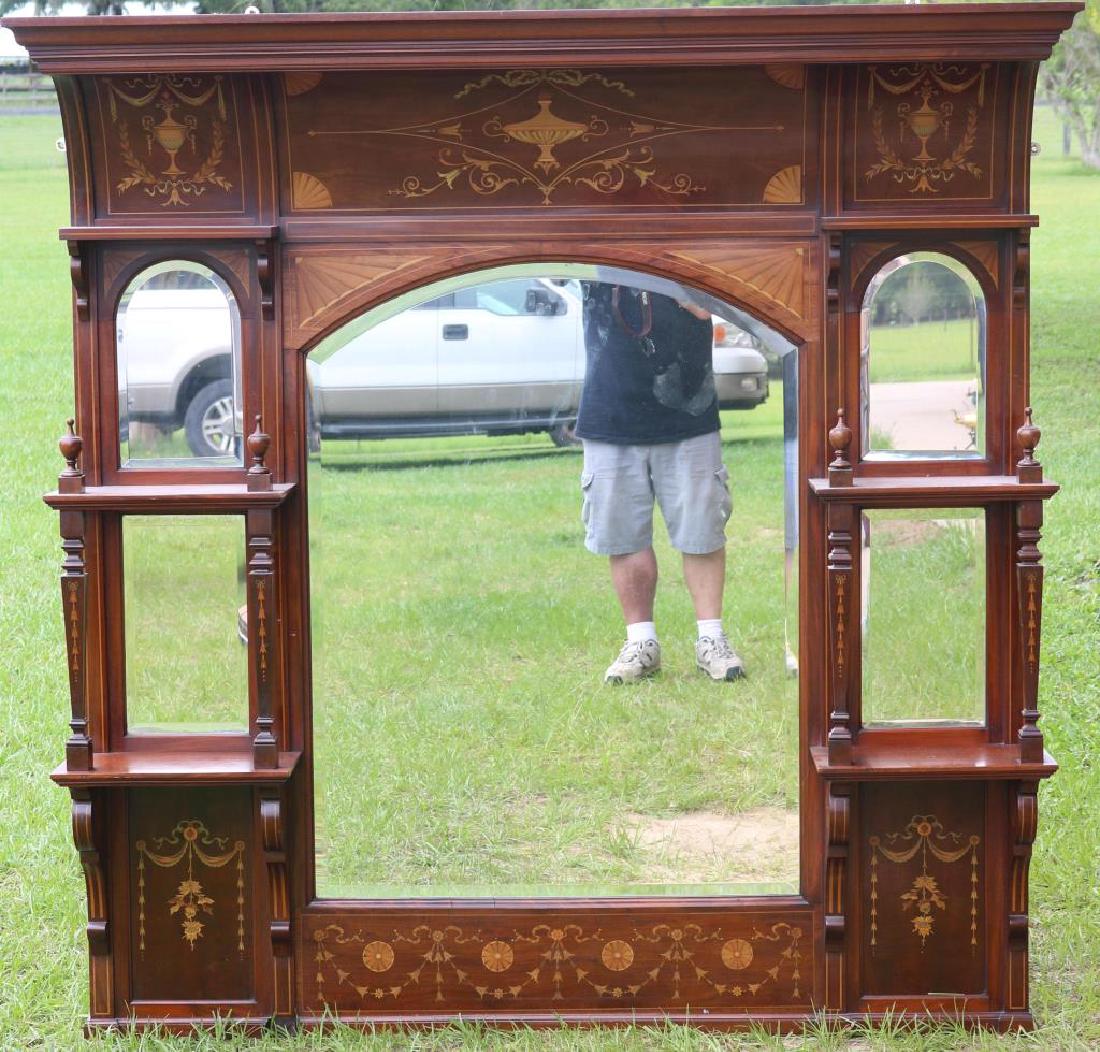 LATE 19TH C. INLAID MAHOGANY EDWARDIAN OVER (1 of 2)