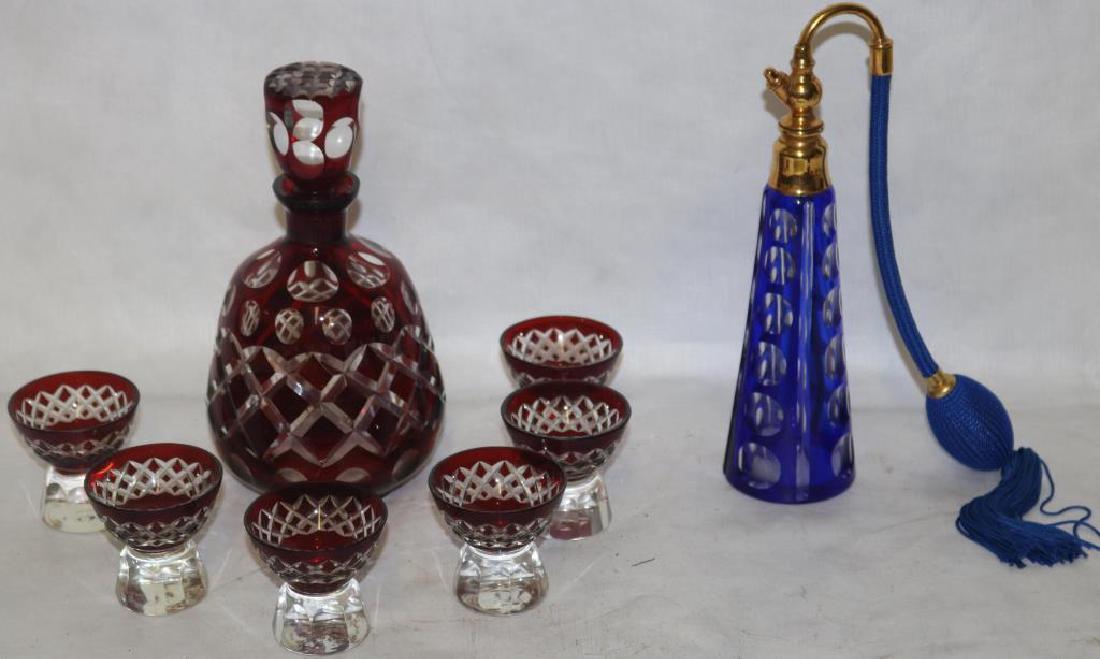 8 PC LOT TO INCLUDED COBALT CUT OVERLAY ATOMIZER (1 of 2)