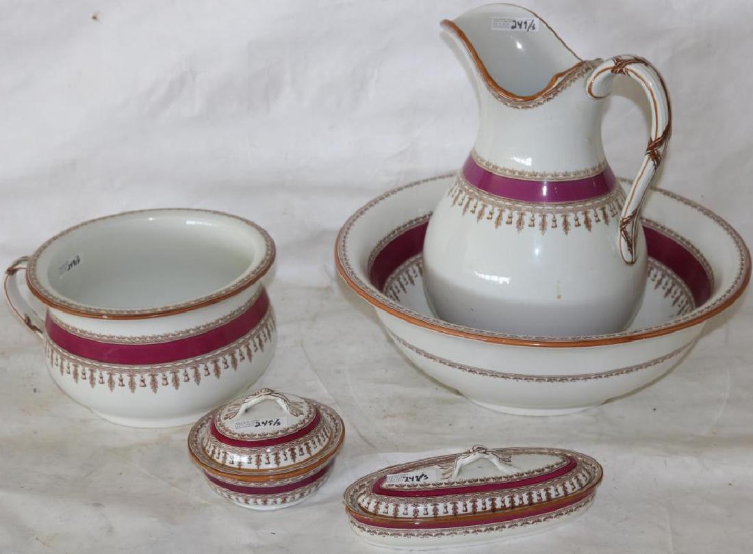5 PC IRONSTONE CHAMBER SET W/ TASSEL BAND (1 of 2)