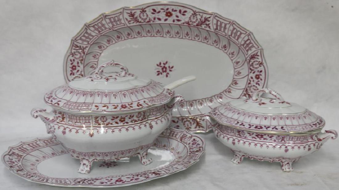 4 AUSTRIAN PORCELAIN SERVING PCS, HAND PAINTED, (1 of 3)
