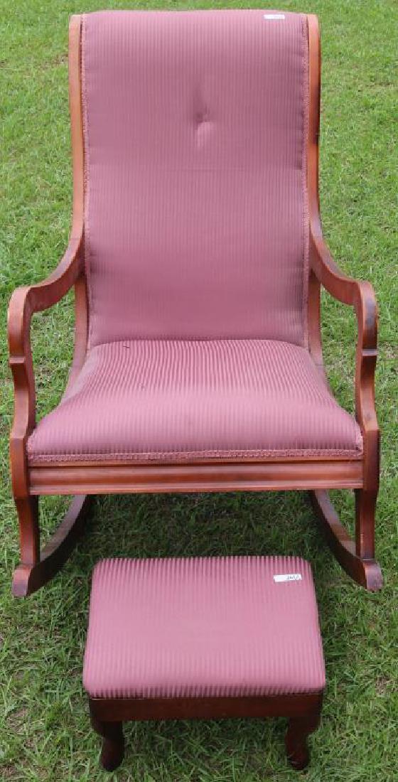 LINCOLN STYLE ROCKER W/ MATCHING STOOL C. 1940'S (1 of 1)