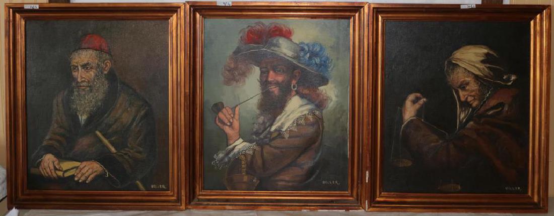 3 OIL ON CANVAS PORTRAITS GENTLEMAN, TO INCL (1 of 5)