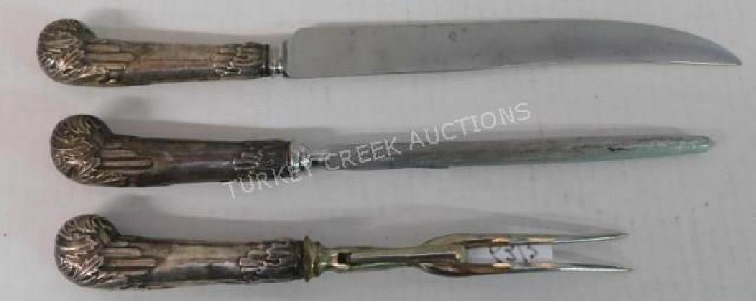 3 PIECE STERLING SILVER HANDLED CARVING SET (1 of 3)