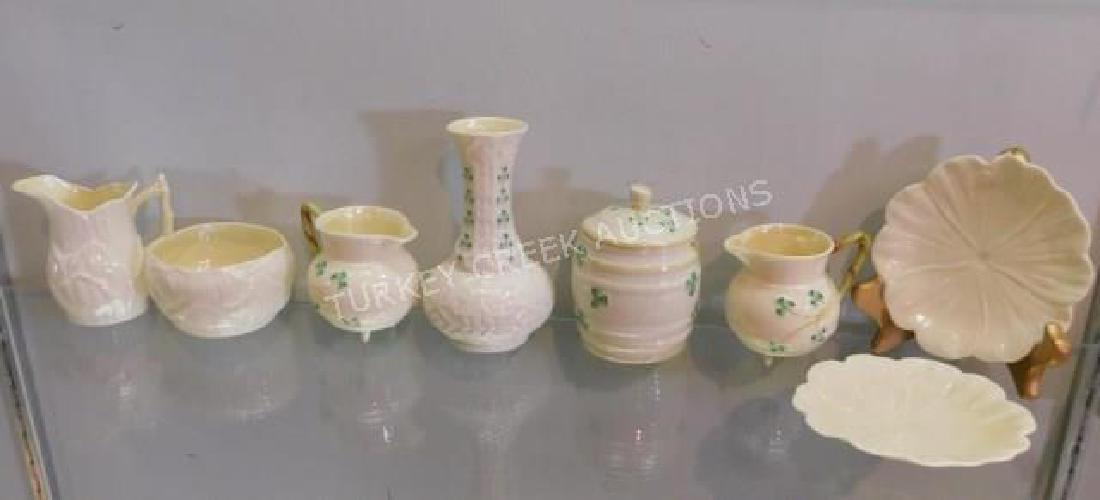 8 PCS OF BELLEEK INC. SHAMROCK POT TEACUPS, (1 of 2)