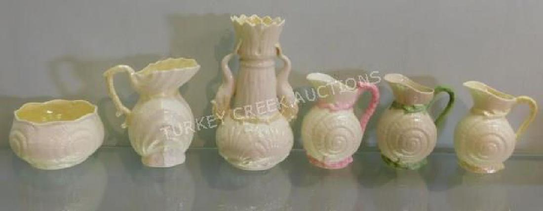 6 PCS OF BELLEEK INC PINK, GREEN & LUSTRE TOY (1 of 3)