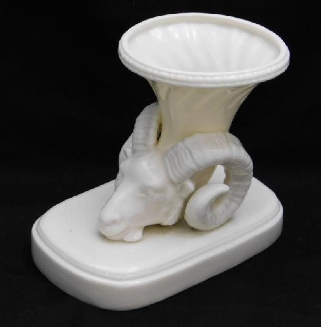 BELLEEK 1ST INCISED MARK RAM RHYTON SPILL (1 of 6)