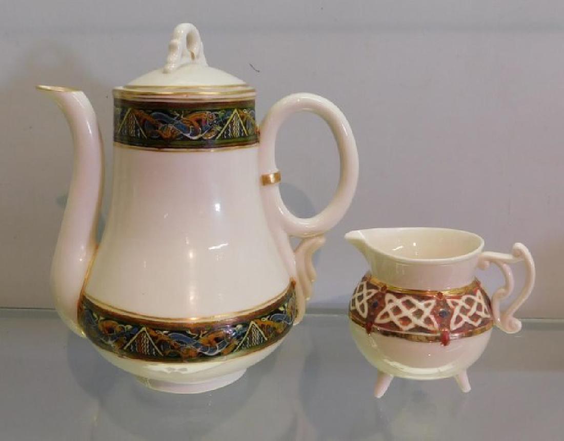 RARE BELLEEK CELTIC RING COFFEE POT (1ST BLK) (1 of 6)