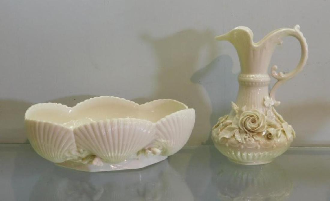 2 PCS BELLEEK INC NEW SHELL CENTERPIECE (1 of 6)