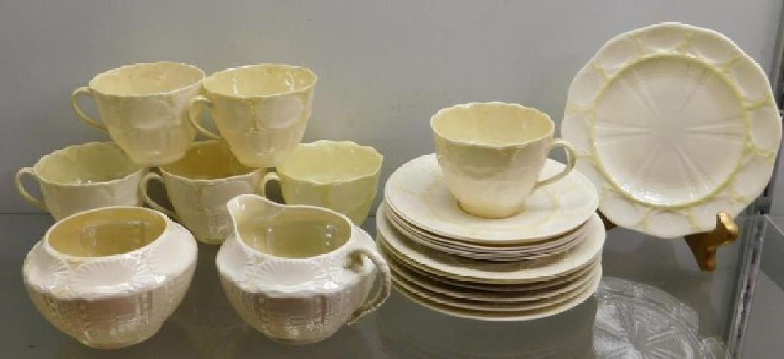 BELLEEK  21 PC â€œNEW SHELLâ€ TEA WARE SET INC. (1 of 3)