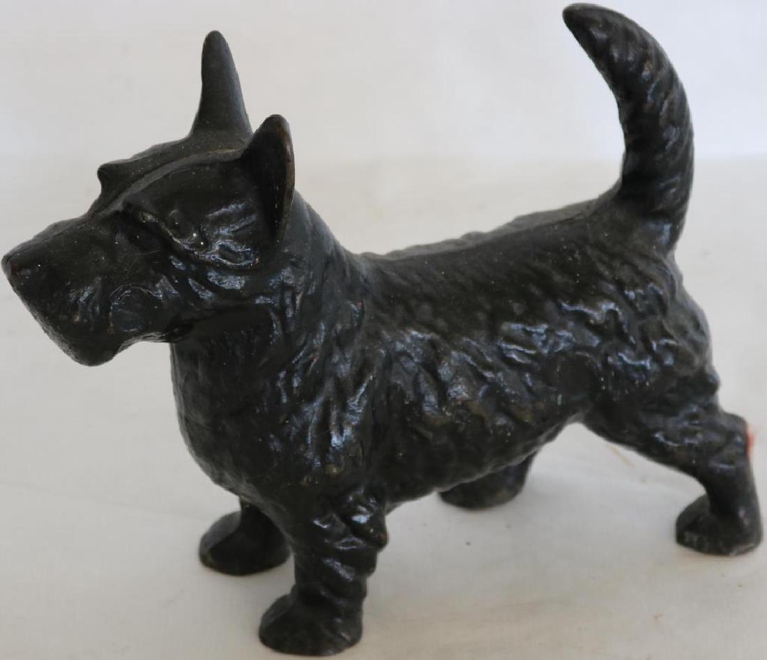CAST IRON TERRIER DOORSTOP, BLACK FINISH: 8 1/2" X 10"