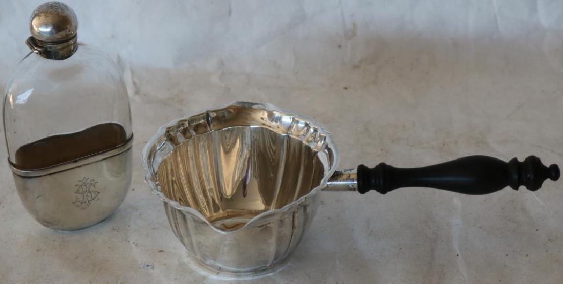 GORHAM STERLING HANDLED GRAVY,: CHIPPENDALE FLASK, 7.06 OZ